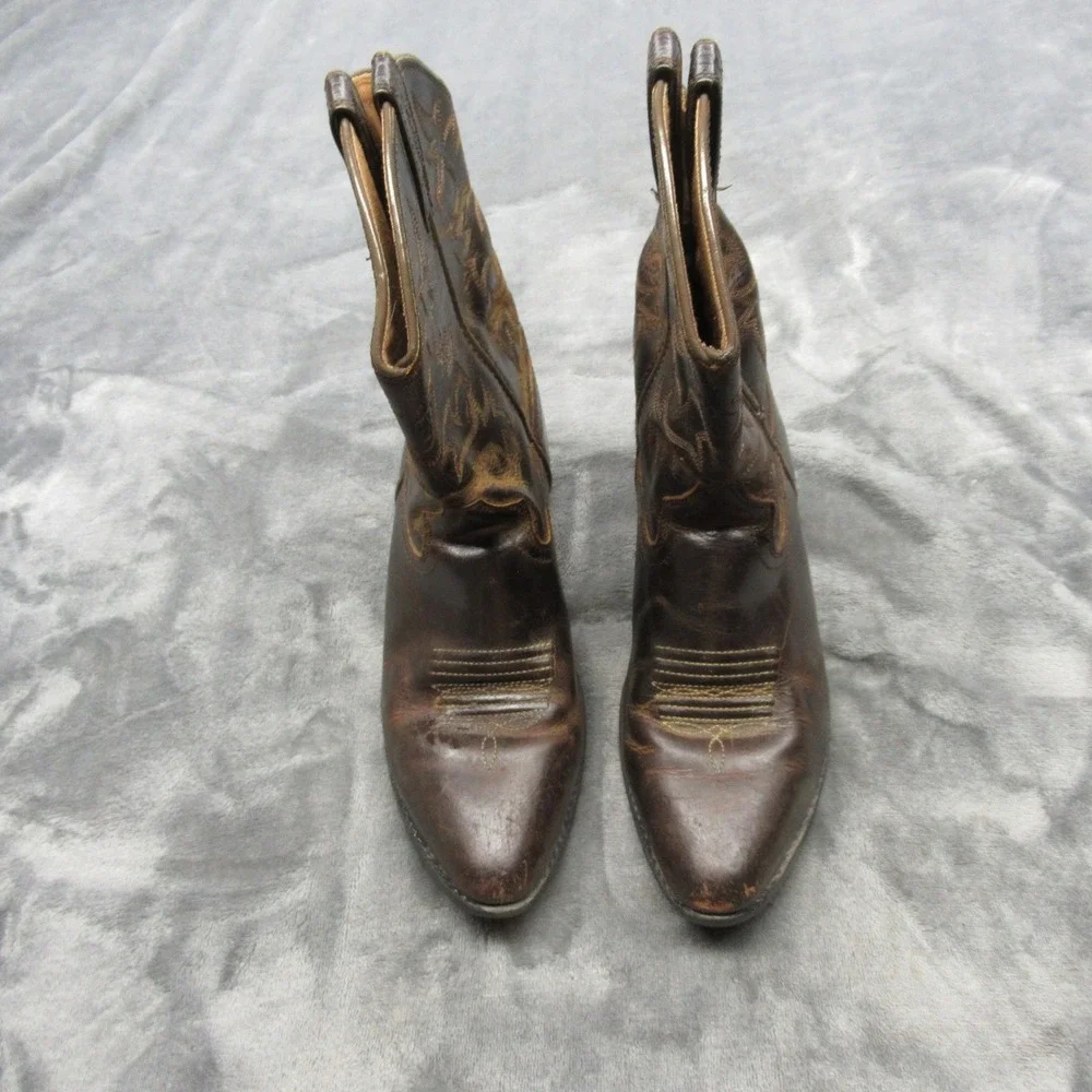 Ariat Heritage Cowboy Boots Youth 3 Brown Leather Western Rodeo Southwestern